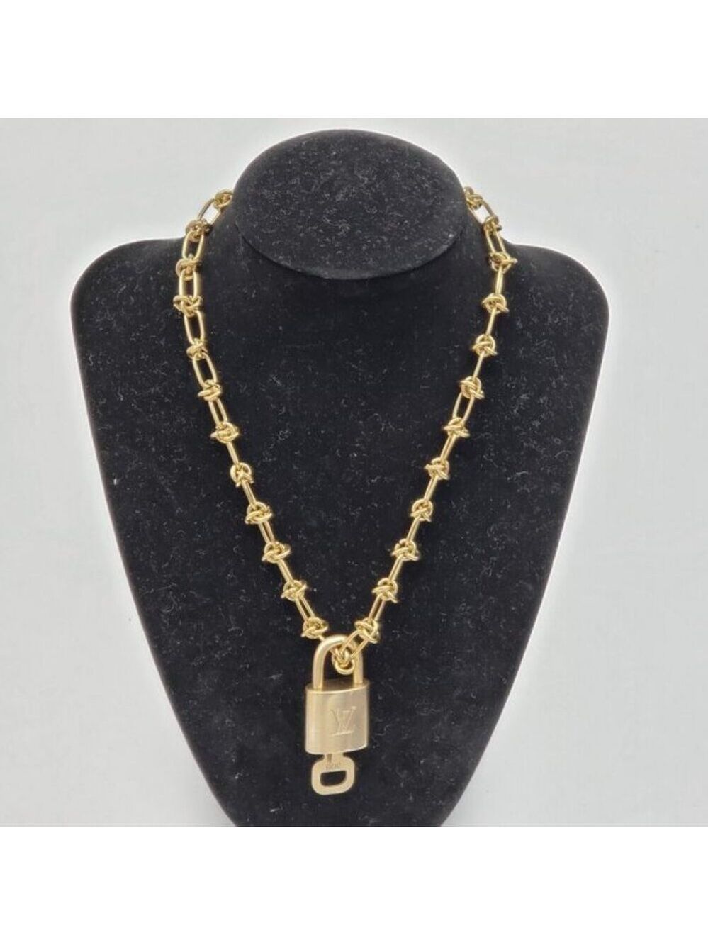 Louis Vuitton Gold Padlock w/Unbranded Stainless Steel 18k Plated Chain&Bracelet - Picture 13 of 13